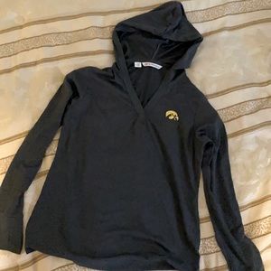 Iowa Hawkeye long sleeve top with hood